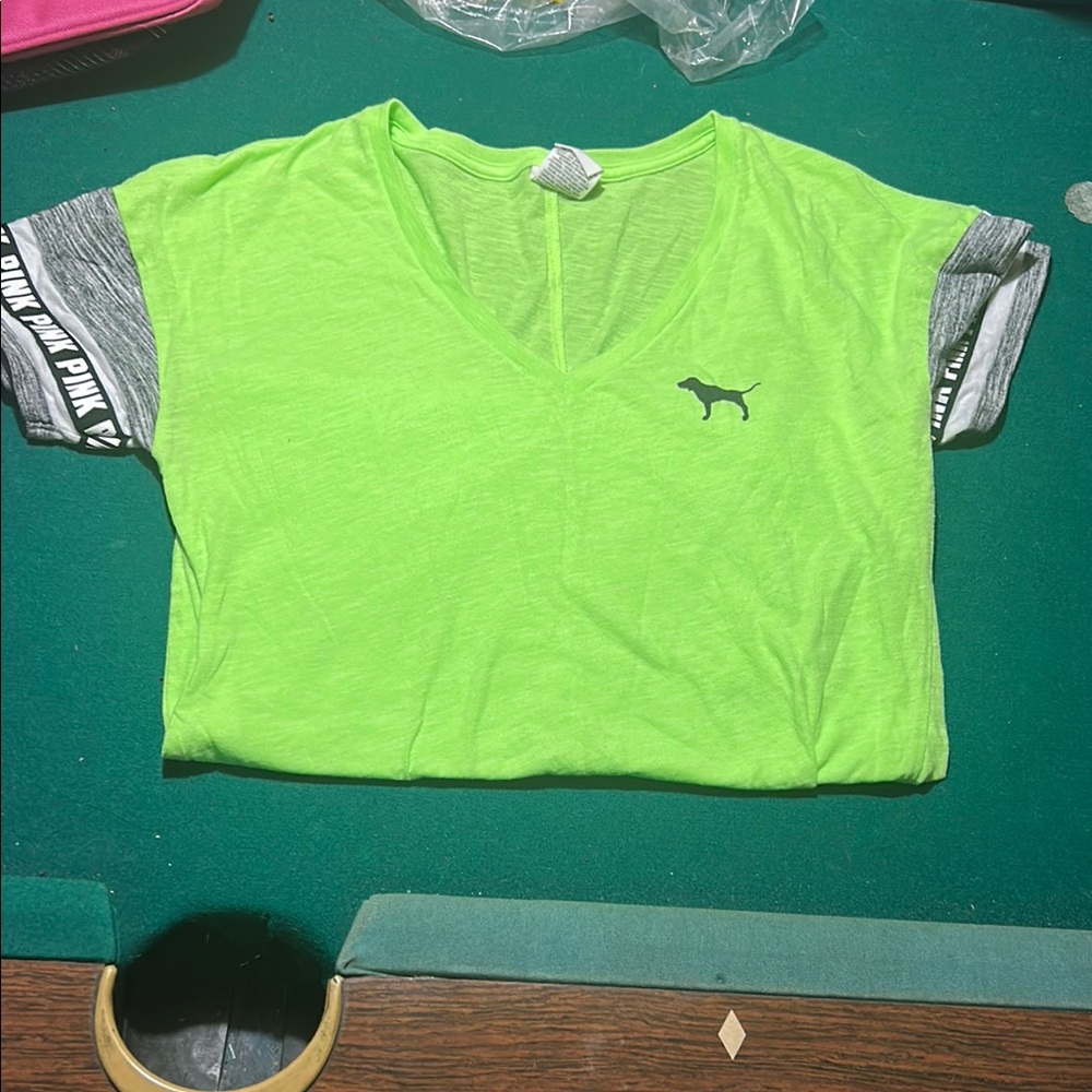 PINK Victoria's Secret Lime Green Kids Shirt